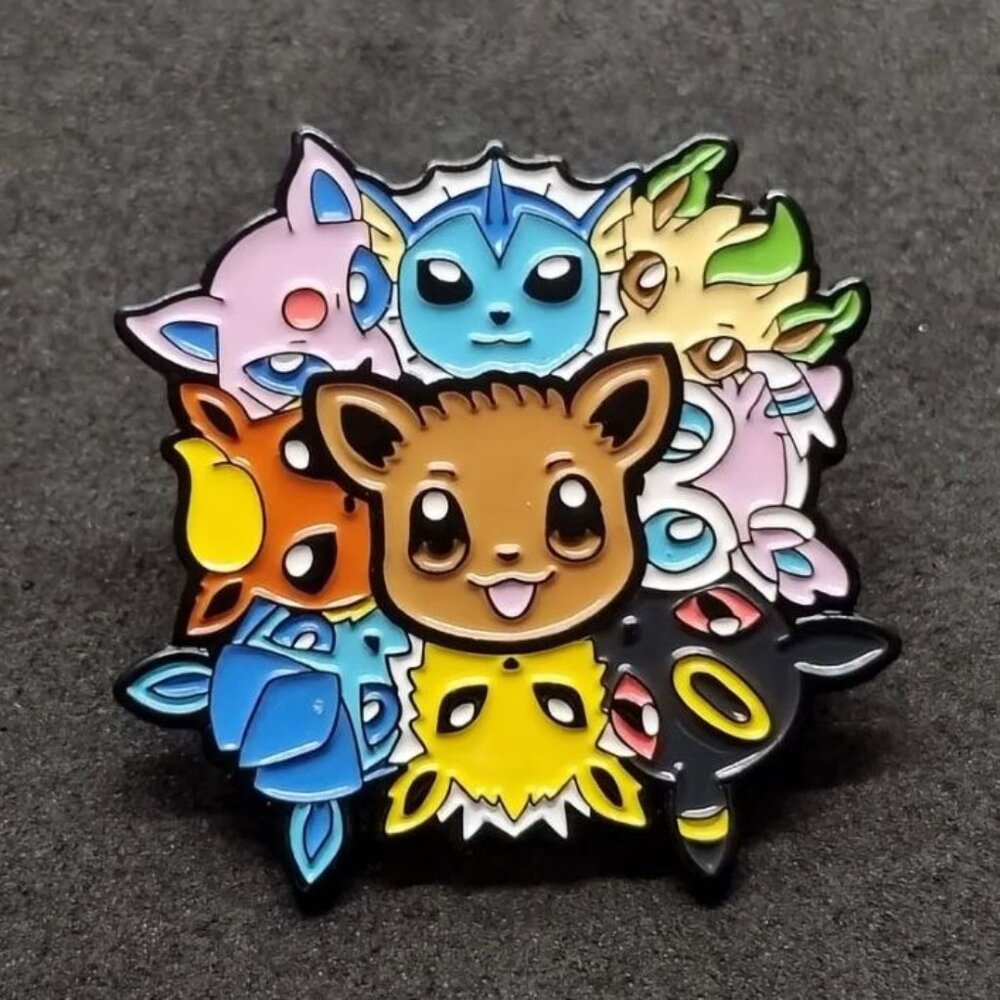Pokemon Prismatic Eeveelution VMAX Enamel Pin – Chibi Eevee & Evolutions Pin - Picture 3 of 4